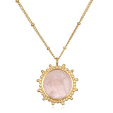 satya gold compassion rose quartz necklace