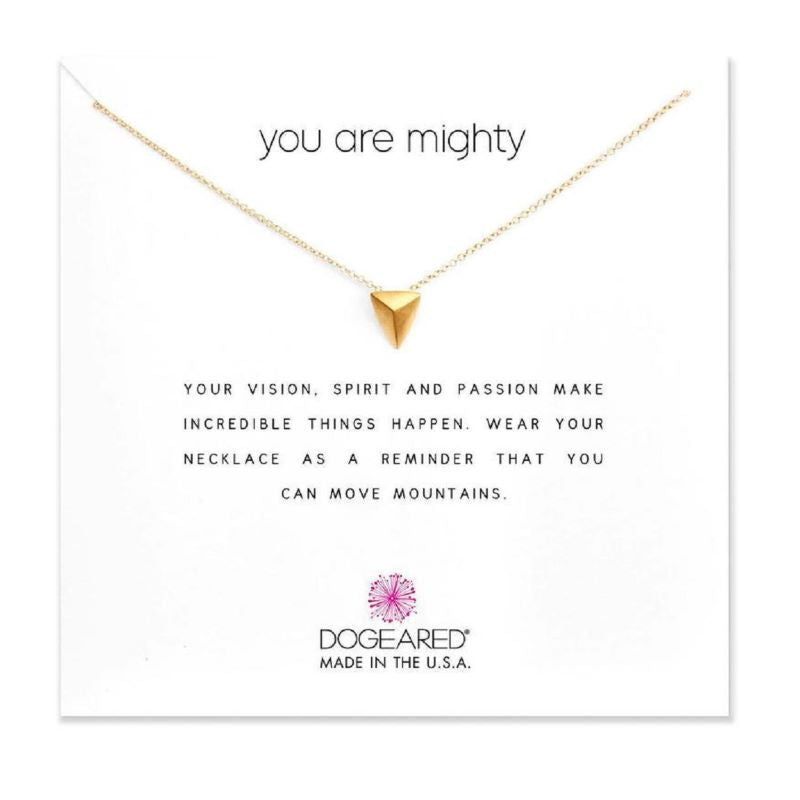 dogeared you are mighty pyramid gold necklace