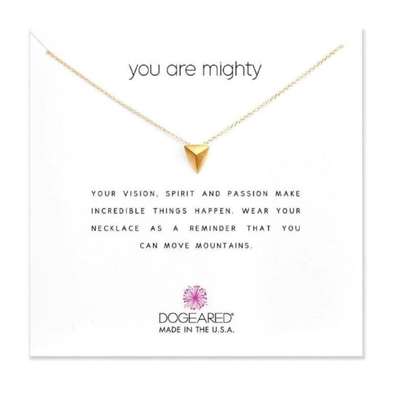 dogeared you are mighty pyramid gold necklace