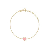 limlim joydrop enamel heart bracelet pink gold