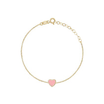 limlim joydrop enamel heart bracelet pink gold