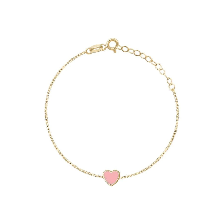 limlim joydrop enamel heart bracelet pink gold