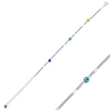 theia silver colourful evil eye bracelet