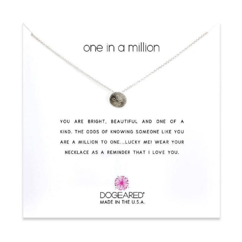 dogeared one in a million silver necklace
