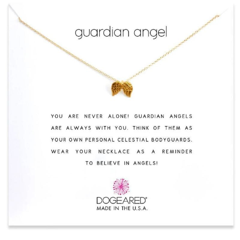 dogeared guardian angel wings gold necklace