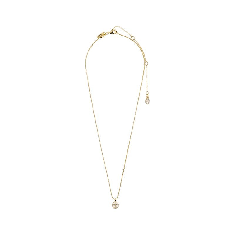 pilgrim beat crystal gold coin necklace