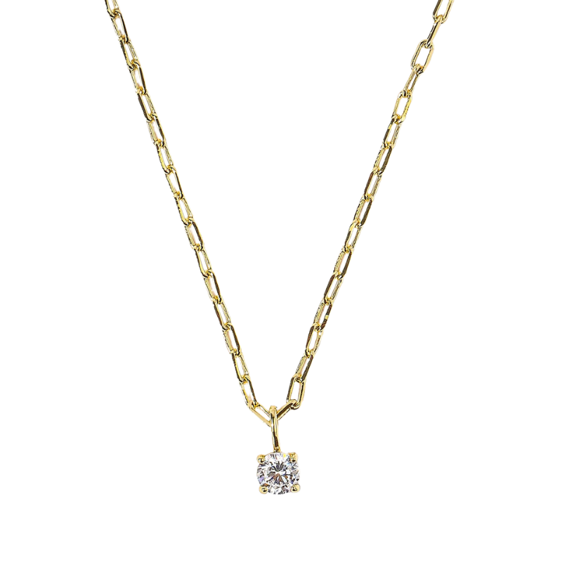 melinda maria the perfect gold cz solitaire pendant necklace