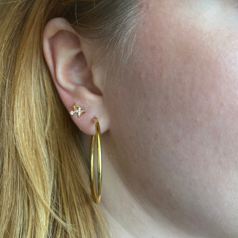 prima plain tube hoop gold earring