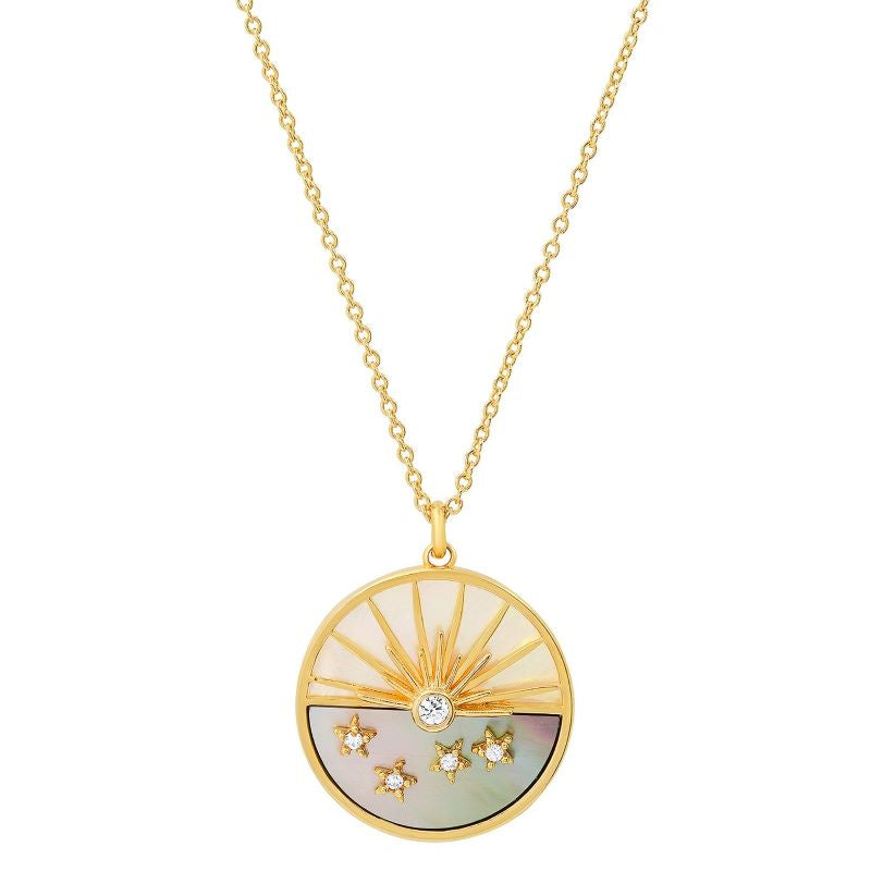 tai sunrise mother of pearl gold necklace