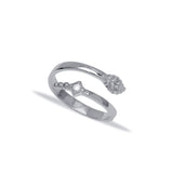 theia leaf adjustable silver ring