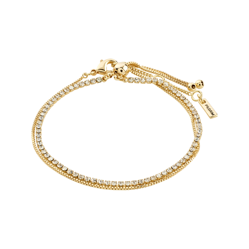 pilgrim mille gold crystal bracelet