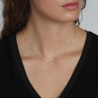 pilgrim clara cross silver crystal necklace