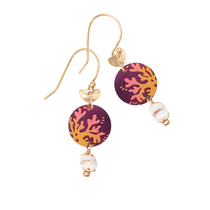 holly yashi coral reef gold burgandy drop earring niobium
