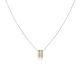 prima sterling silver tri colour cz necklace