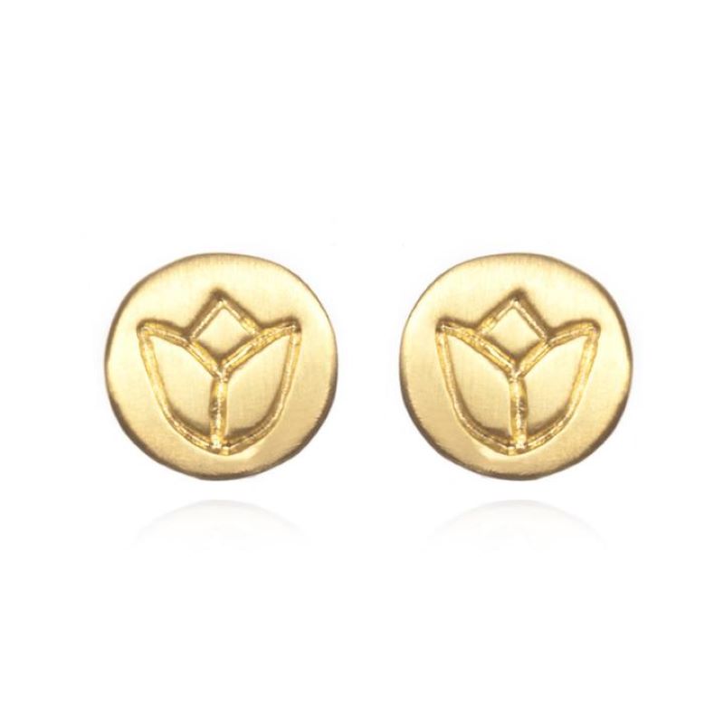 satya gold lotus stud earring