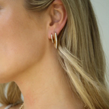 leeada phoebe mini gold cz hoop earring