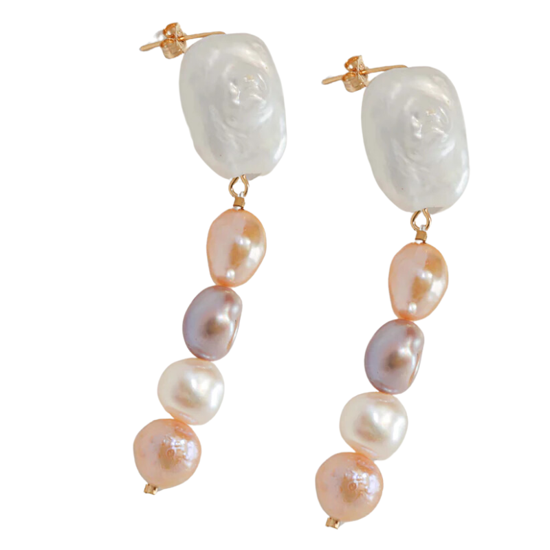kozakh backhus gold freshwater pearl earring