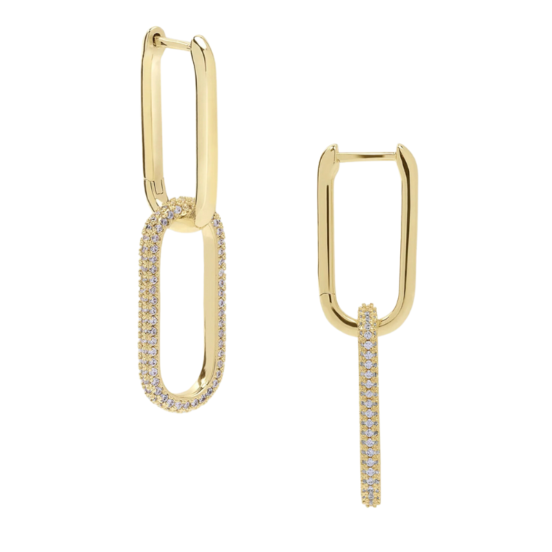 melinda maria carrie pave gold chain earring
