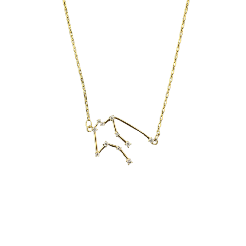 joydrop aquarius gold cz zodiac necklace