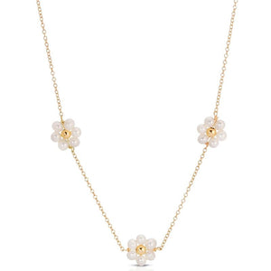 kozakh flores gold pearl choker necklace