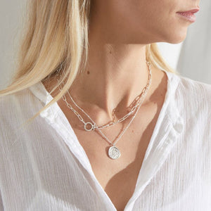 gorjana compass coin silver necklace
