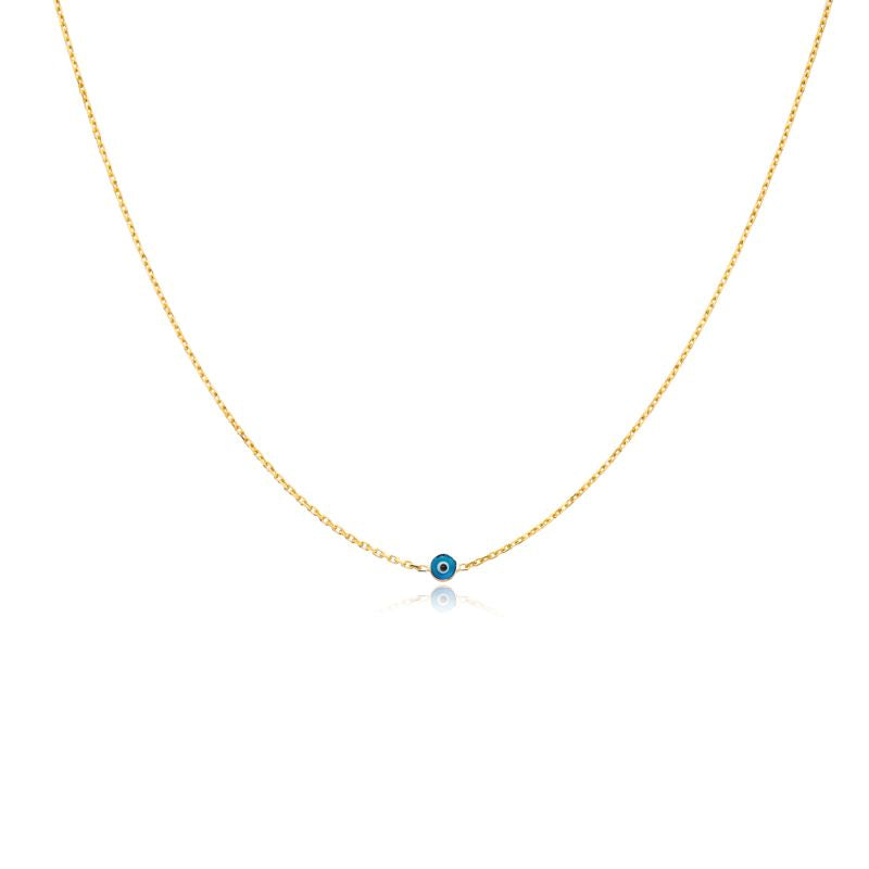 theia evil eye pendant choker gold necklace