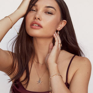elizabeth stone starlight burst gold moonstone necklace