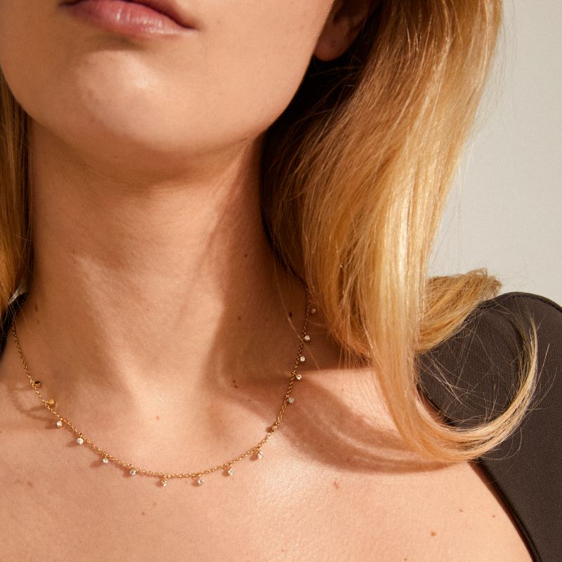 pilgrim maja multi drops gold necklace