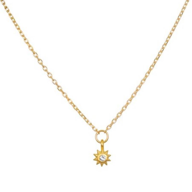 satya mini sun gold white topaz necklace