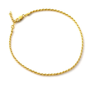 prima gold rope chain anklet