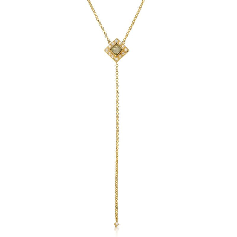 leeada rowena gold labradorite lariat necklace