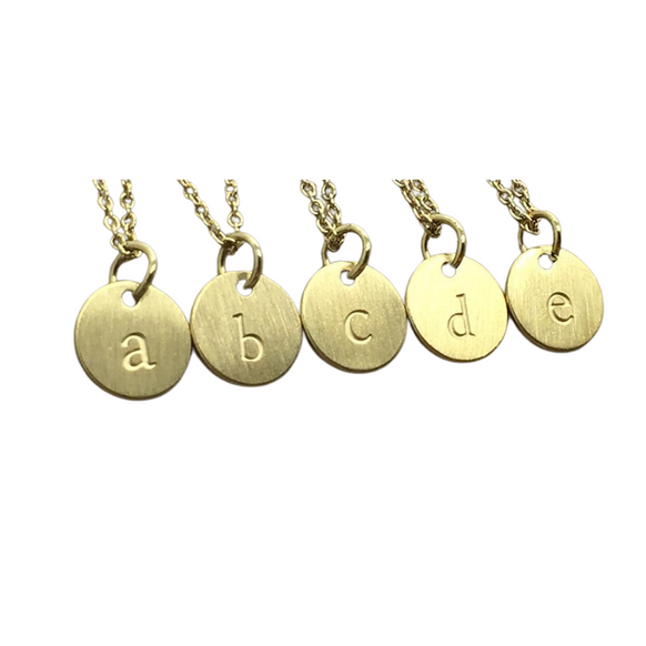 fab initial necklace gold