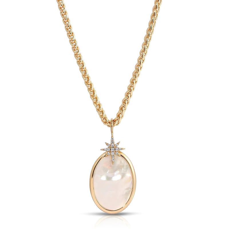 leeada aurora gold pearl pendant necklace