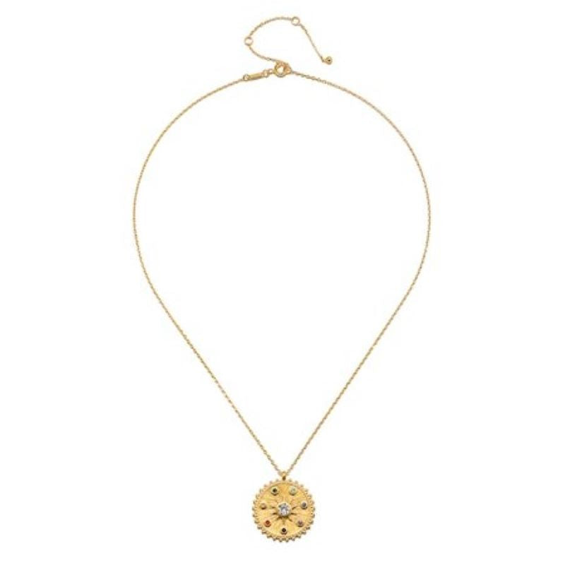 satya chakra disc gold pendant necklace