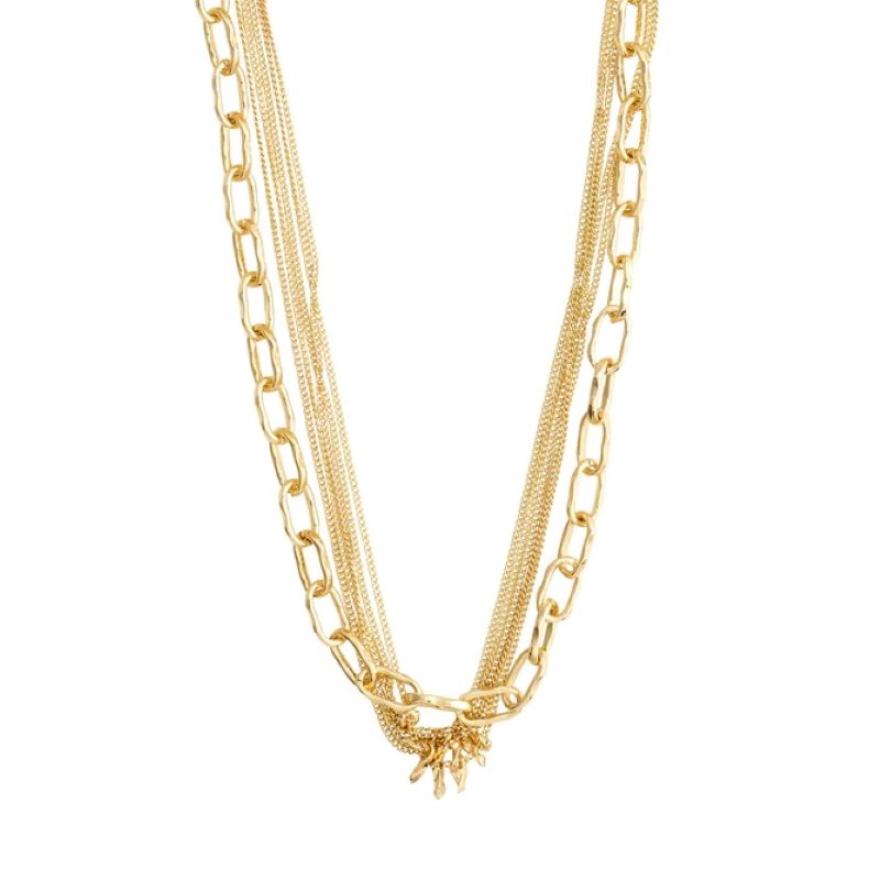 pilgrim pause cable curb gold chain necklace