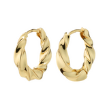 pilgrim taffy gold medium swirl hoop earring