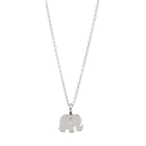 dogeared good luck elephant silver necklace