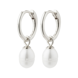 pilgrim berthe silver pearl hoop earring