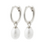 pilgrim berthe silver pearl hoop earring