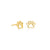 prima sterling silver gold paw print studs
