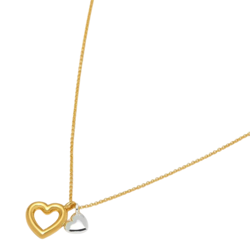 estella bartlett double heart charm necklace