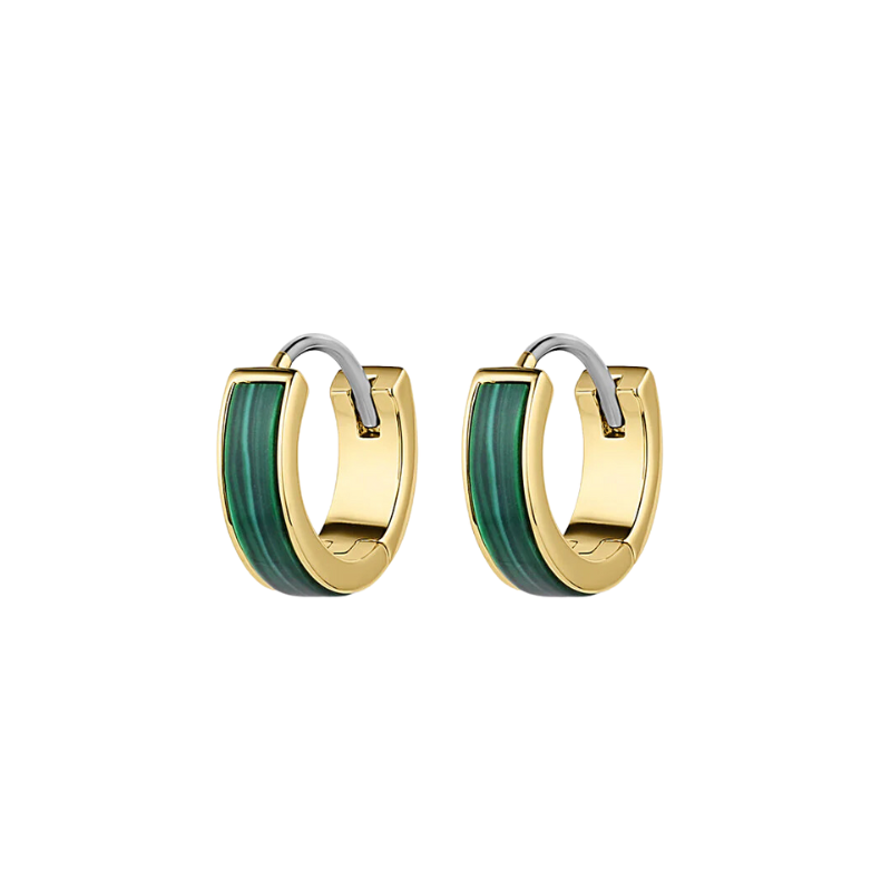 gorjana rose marble gold malachite hoop huggie