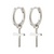 pilgrim daisy silver hoop cross earring