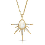 elizabeth stone starlight burst gold moonstone necklace