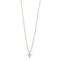 pilgrim clara cross gold crystal necklace