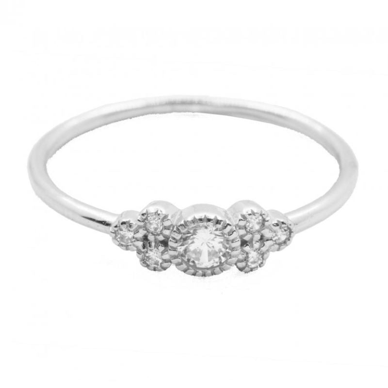 prima sterling silver cz circle cluster ring