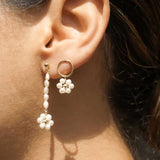 kozakh girasol gold pearl earring