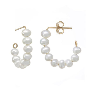 kozakh lolo pearl gold hoop earring
