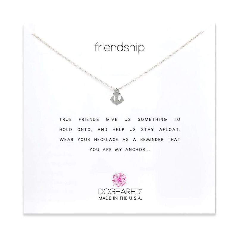 dogeared frienship anchor silver necklace