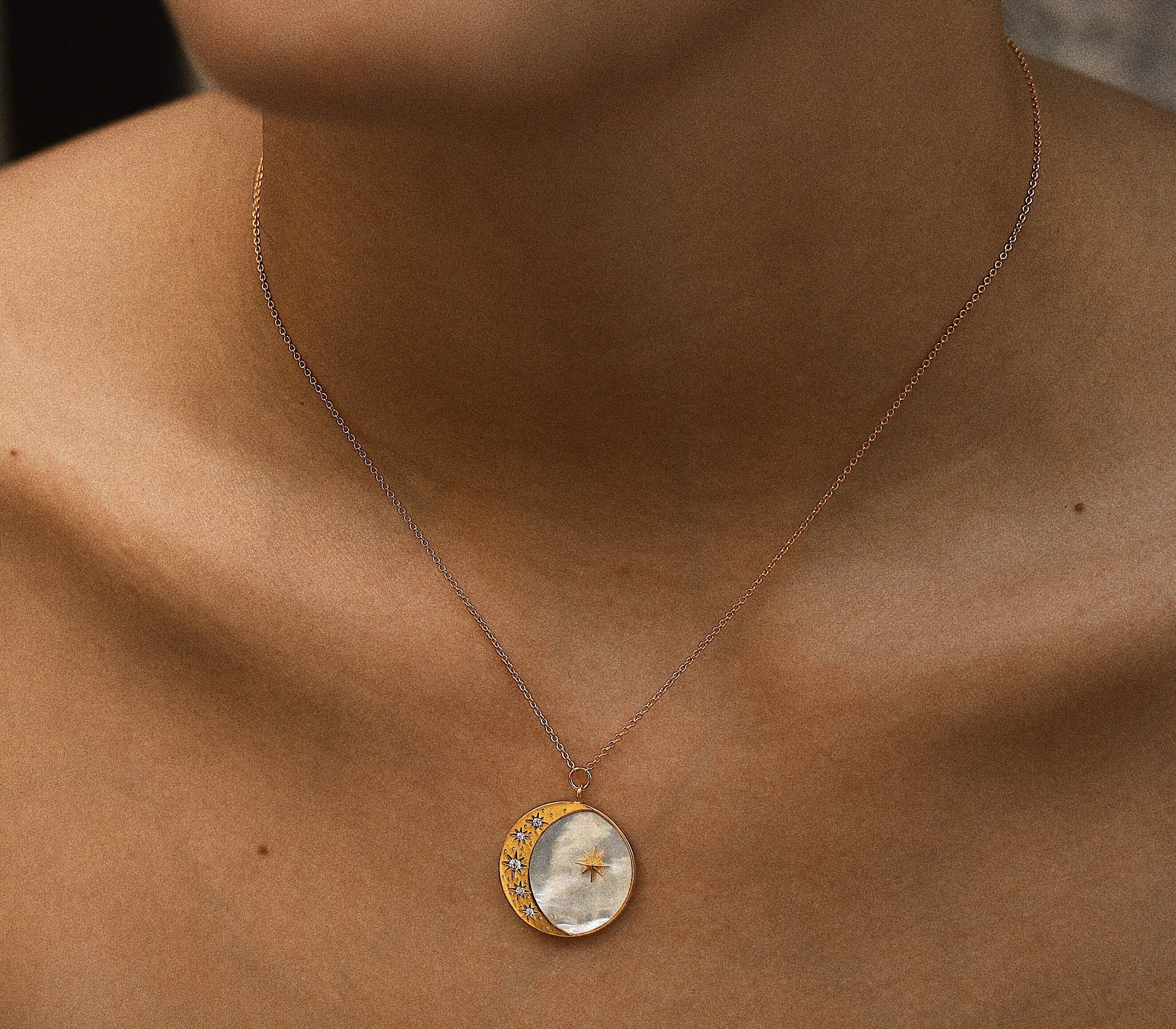 Mother of Pearl Coin Necklace